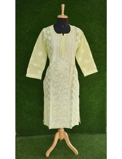 Rayon Angrakha Lucknowi Chikan Kurti at Latest Price in Lucknow -  Manufacturer,Supplier & Exporter
